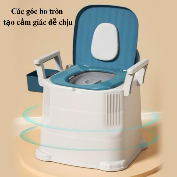 Bồn cầu di động cho người già , người bệnh , người đi lại khó khăn có tay vịn , tải trọng 100kg