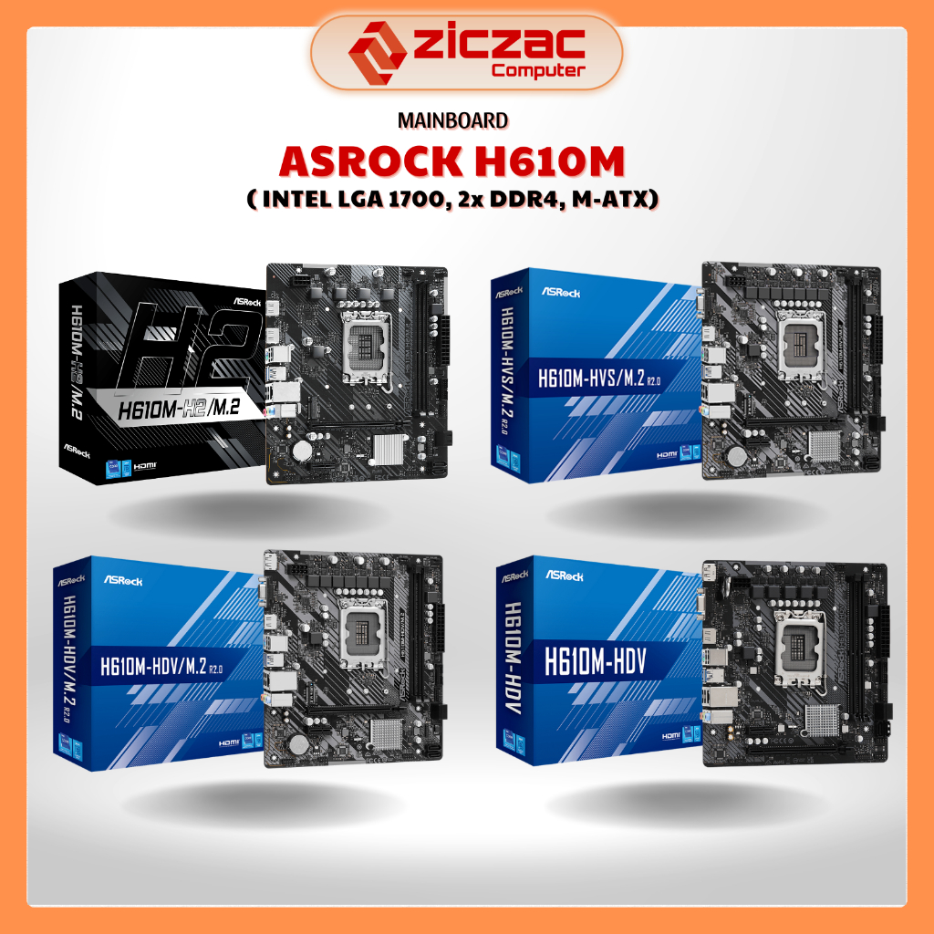 Mainboard ASRock H610M hỗ trợ SSD M.2 Intel H610 2 khe ram DDR4 - Chính ...