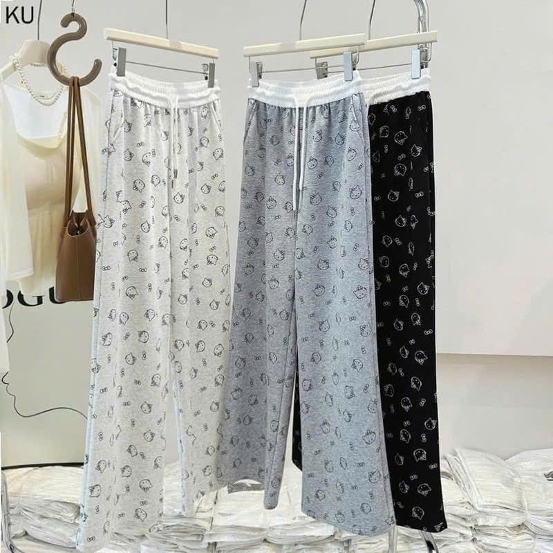 Tổng hợp các sét Bộ Quần Họa Tiết Mèo + mix áo phông Unisex form thụng tay lỡ - hình Mèo cute
