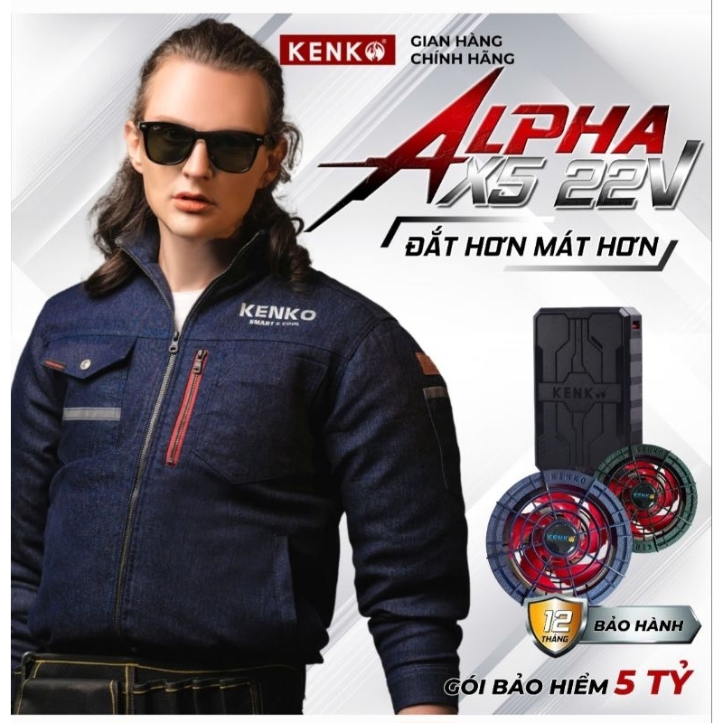 [KENKO STORE] ÁO ĐIỀU HÒA KENKO 22V ALPHA X5. Bảo hành 12 tháng!