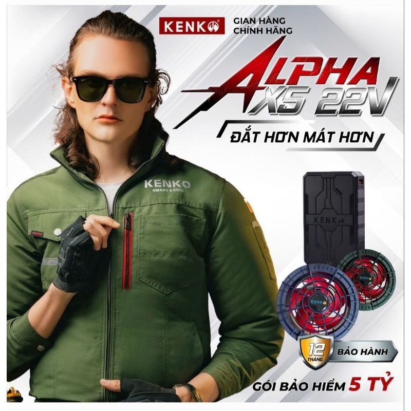 [KENKO STORE] ÁO ĐIỀU HÒA KENKO 22V ALPHA X5. Bảo hành 12 tháng!
