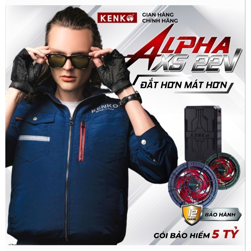 [KENKO STORE] ÁO ĐIỀU HÒA KENKO 22V ALPHA X5. Bảo hành 12 tháng!