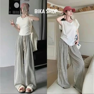 Quần ống rộng kẻ sọc .Dễ mix đồ. đi học đi chơi đều thoải mái. Sẵn đủ màu. hottrend 2024 (M3)