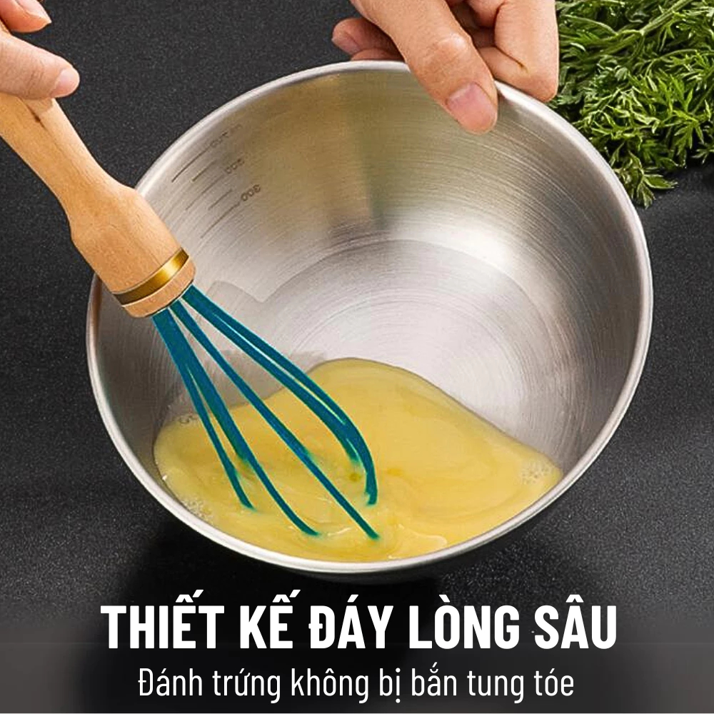 Sét 3 bát trộn bột, tô đựng thực phẩm, thau trộn salad ướp thịt tô đựng cơm canh,chất liệu inox sus