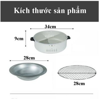 Bếp nướng than hoa tròn không khói BBQ Proki chịu nhiệt chân phụ nhỏ gọn, picnic cắm trại dã ngoại