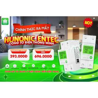 Công Tơ Điện Tử Wifi Hunonic Entec, Đóng Cắt, Đo Điện Năng Tiêu Thụ Từ Xa Qua Điện Thoại - HNCTD