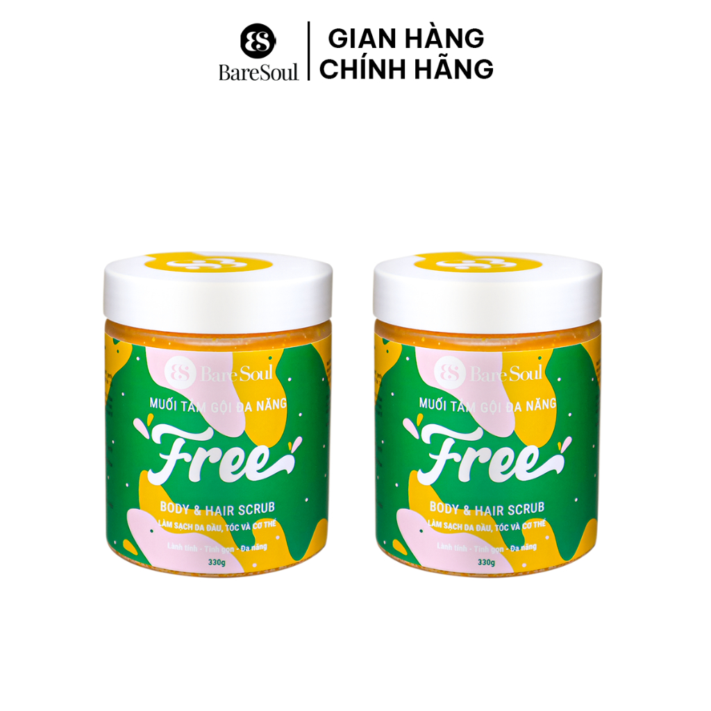 Ảnh COMBO 2 Muối tẩy tế bào chết da đầu, tóc, cơ thể BareSoul 330gx2 1
