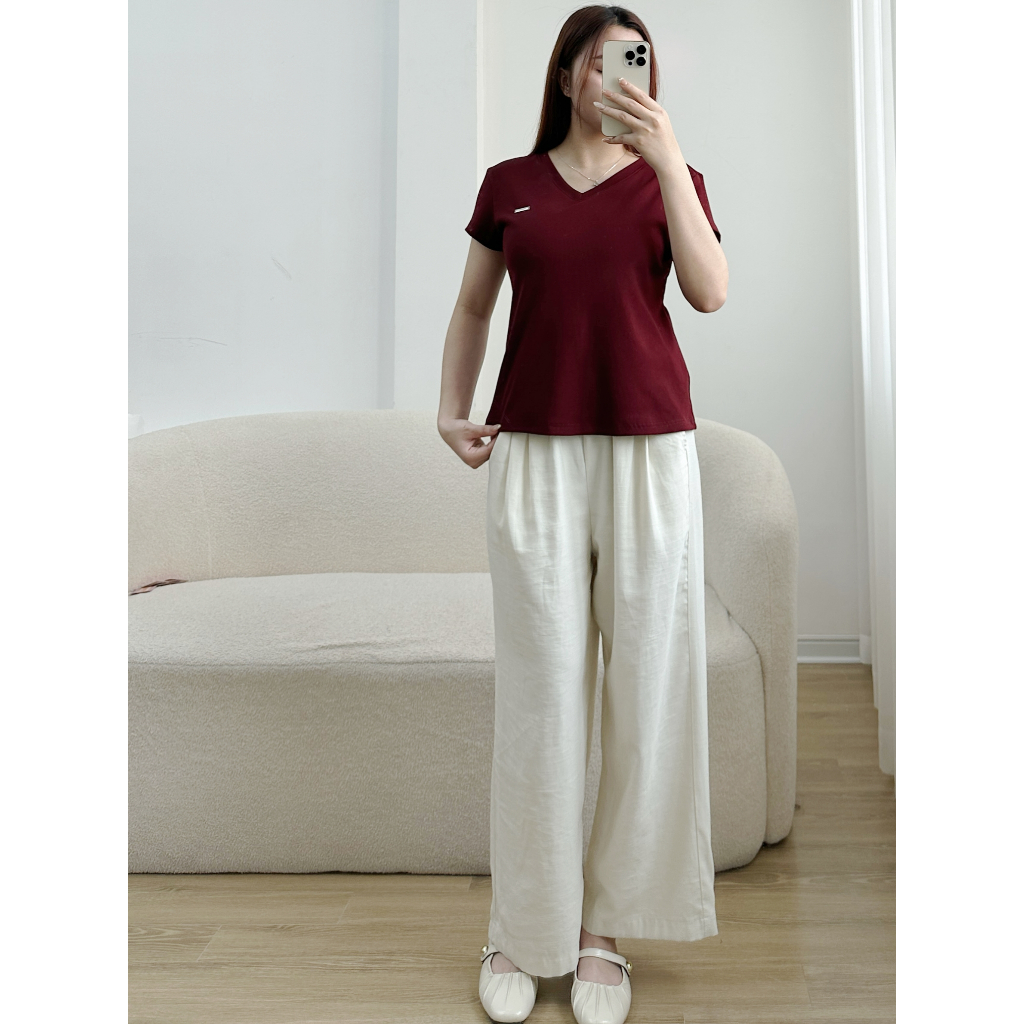 Ảnh Quần bầu ống suông form rộng Uni Pants lưng chun, chất liệu đũi xước Hàn, mát lạnh dành cho cả bầu và không bầu BY LAMME 2