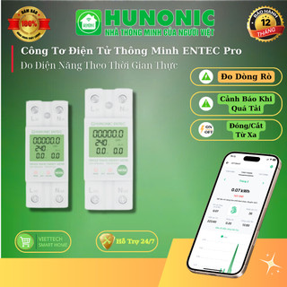 Công Tơ Điện Tử Thông Minh HUNONIC ENTEC 63A-Đo Điện Năng Tiêu Thụ - Cảnh Báo Khi Quá Tải Điện