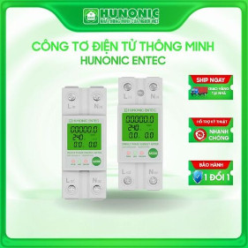 Công Tơ Điện Tử Thông Minh HUNONIC ENTEC 63A-Đo Điện Năng Tiêu Thụ - Cảnh Báo Khi Quá Tải Điện
