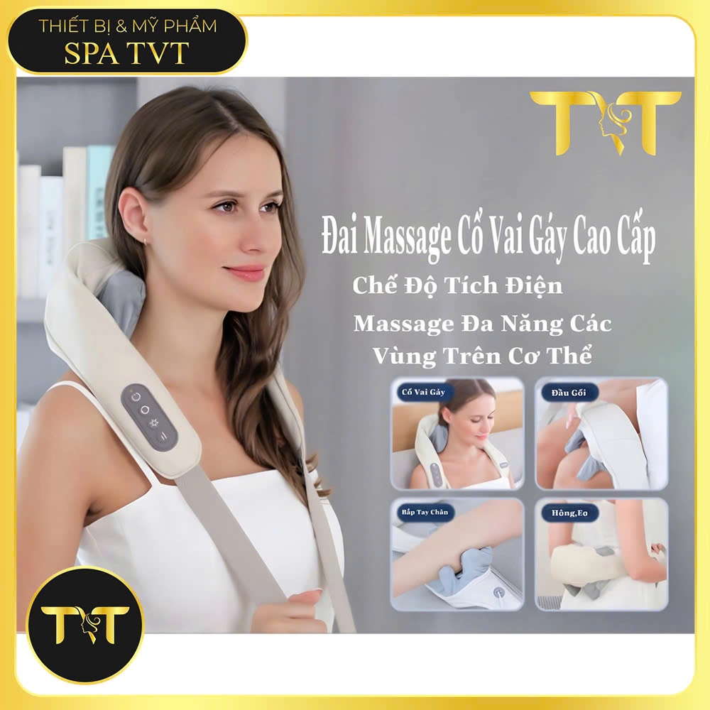Đai Massage Cổ Vai Gáy, 8 Đầu Massage Mô Phỏng Bàn Tay, Thư Giãn Cơ Bắp, Giảm Căng Mỏi