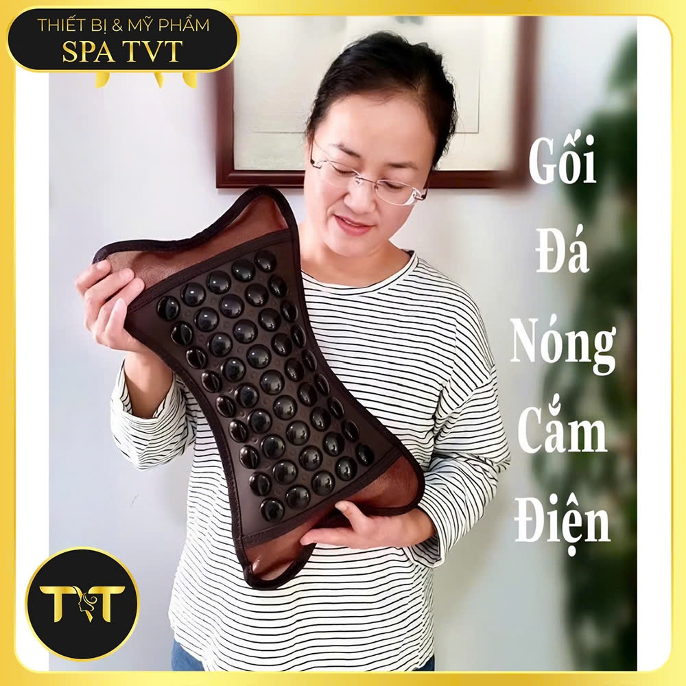 GỐI ĐÁ NÓNG ĐIỆN TVT CHO CỔ VAI GÁY, THƯ GIÃN CƠ, GIỮ ẤM CƠ THỂ, DÙNG CHO SPA VÀ GIA ĐÌNH