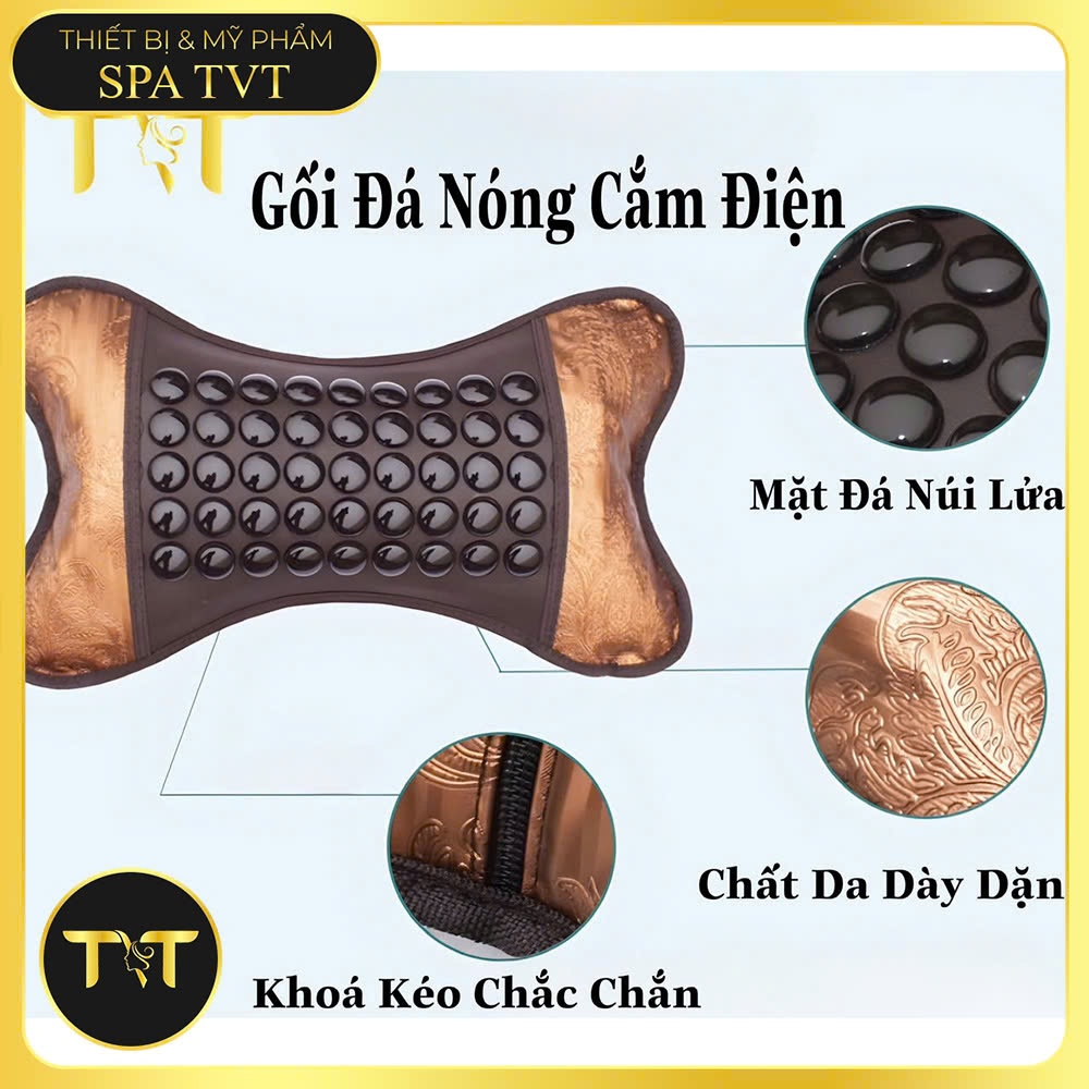 GỐI ĐÁ NÓNG ĐIỆN TVT CHO CỔ VAI GÁY, THƯ GIÃN CƠ, GIỮ ẤM CƠ THỂ, DÙNG CHO SPA VÀ GIA ĐÌNH