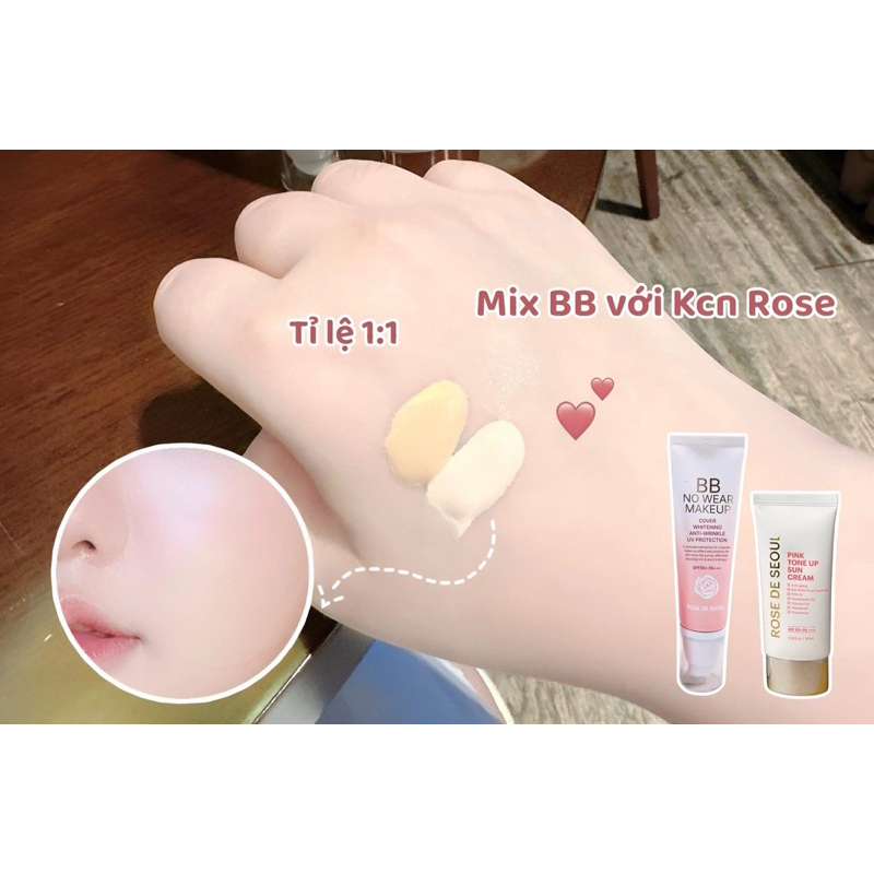 Kem nền BB No Wear Makeup Rose De Seoul 50g hạn 2028 Hàn Quốc kem nền rose de seoul IS88