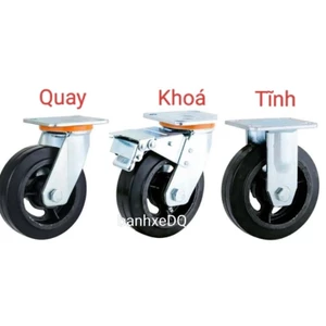 Bánh Xe Cao Su Đúc Gang NTT Càng 5.5 Ly Đường Kính D125 D150 D200 Chịu Tải Nặng 800kg - 1200kg
