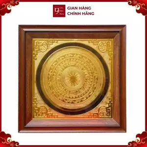 Tranh Đồng Mặt Trống Đồng , Mạ Vàng 24K ( 48x48cm ) - Cửu Diệu Thiên - ĐT015