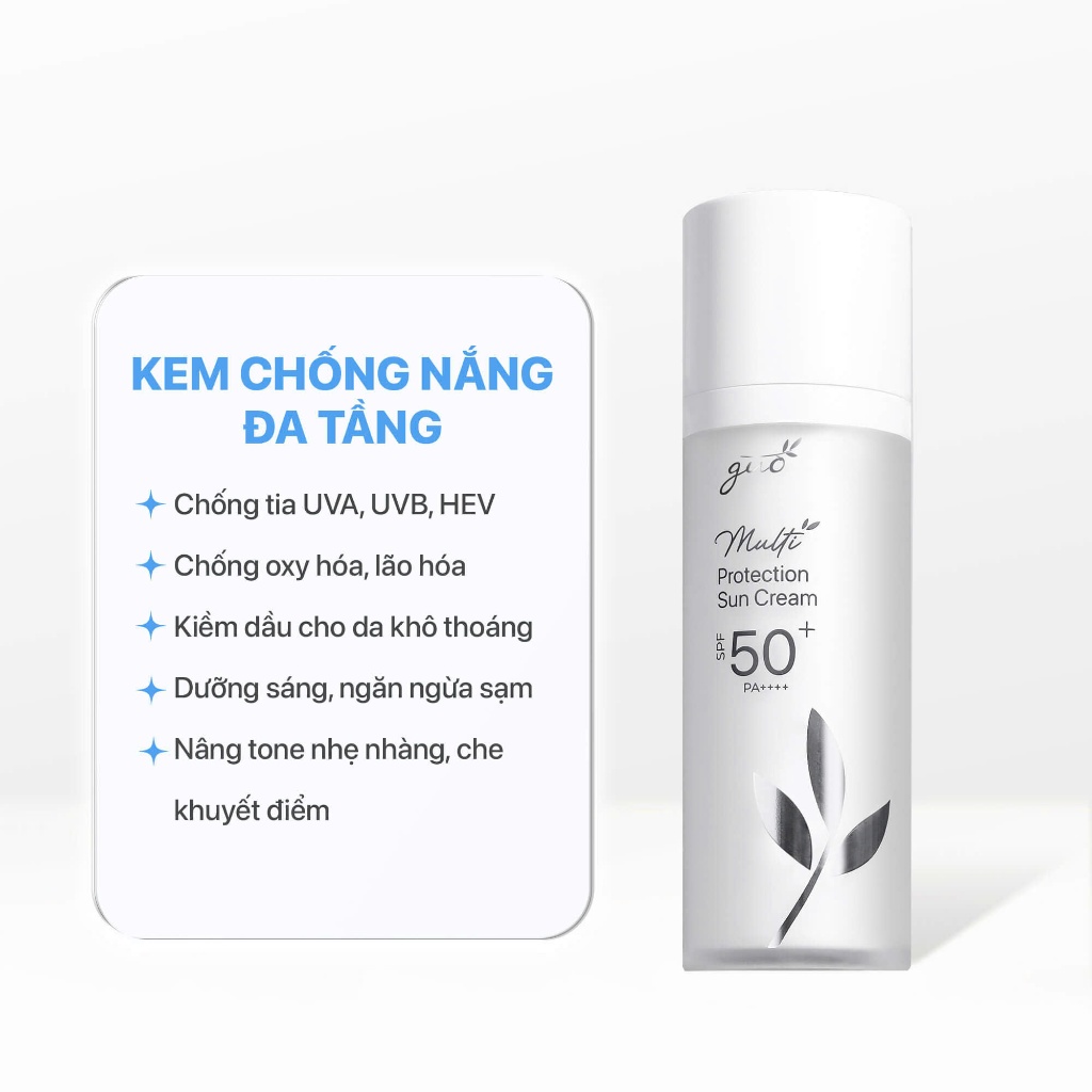 Ảnh Kem Chống Nắng Kiềm Dầu,Nâng Tone Cho Mọi Loại Da,0% Cồn,0% Hương Liệu,SPF 50+ PA++++ GUO 30g [Phiên Bản Nâng Cấp 2025] 3