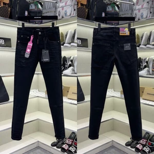 Quần Jean Đen Nam DSQ2 D2 Dập Nhăn Đùi,Quần Bò DSQUARED 4 cúc wash mài màu đen đẹp