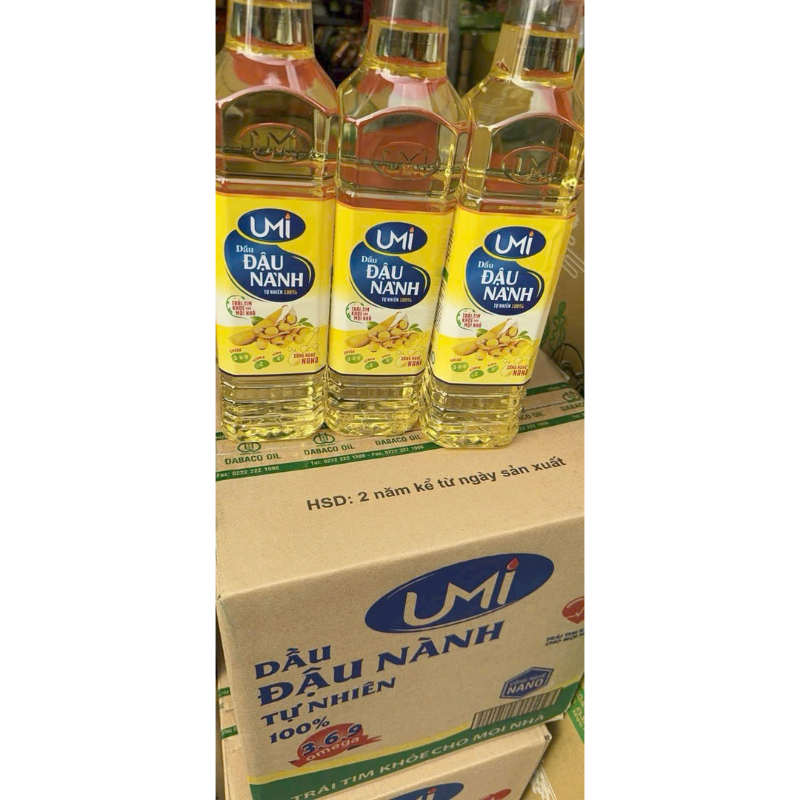 dầu ăn ĐẬU NÀNH Umi an toàn cho tim mạch ( mỗi chai 900 ml )