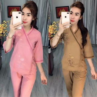 Tim Viền Nữ# Đồ Bộ Nữ Đi Chùa