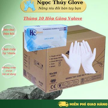 Găng Tay Y Tế, Bao Tay Latex Y Tế HK Glove Loại Có Bột, Không Bột 1 Thùng 10 Hộp