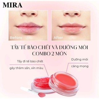 SET TẨY TẾ BÀO CHẾT VÀ DƯỠNG MÔI MỜ THÂM 2 IN 1 MIRA B780