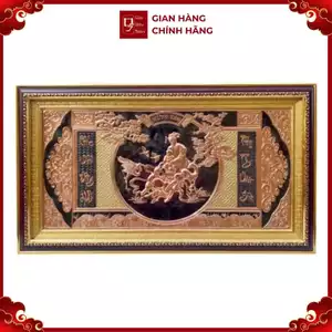 Tranh Đồng Mừng Thọ Cụ Bà , Đồng Đỏ ( 42x72cm ) - Cửu Diệu Thiên - CB001