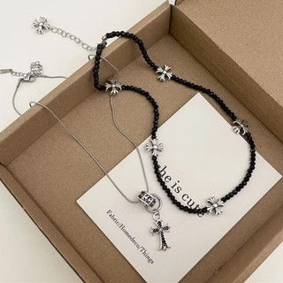dây chuyền chữ thập set 2 dây chome thời thượng dễ phối đồ