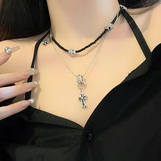 dây chuyền chữ thập set 2 dây chome thời thượng dễ phối đồ
