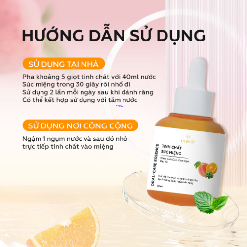 Tinh Chất Súc Miệng Trắng Răng ENADE (30ml) - Răng Trắng Miệng Thơm, Sạch Mảng Bám, Cho Hơi Thở Thơm Mát