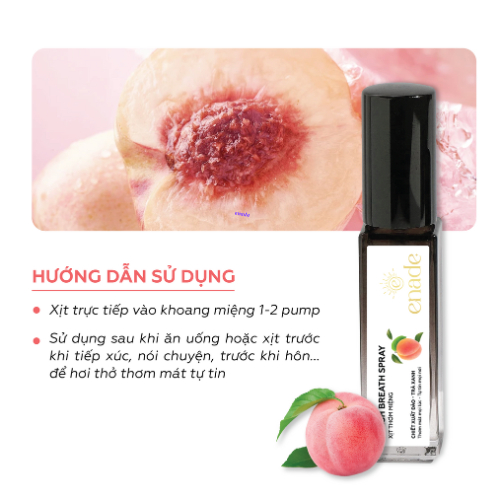 Xịt Thơm Miệng Hương Cam Đào ENADE (10ml)-Khử Mùi Hôi Miệng,Cho Hơi Thở Thơm Mát