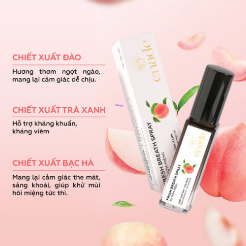 Xịt Thơm Miệng Hương Cam Đào ENADE (10ml)-Khử Mùi Hôi Miệng,Cho Hơi Thở Thơm Mát