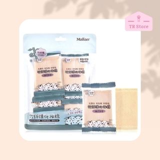 [Tách lẻ] Bông Tẩy Trang Mini Cao Cấp 2 Lớp Sợi Tre - Gói 8 Miếng Tiện Lợi Bỏ Túi Du Lịch