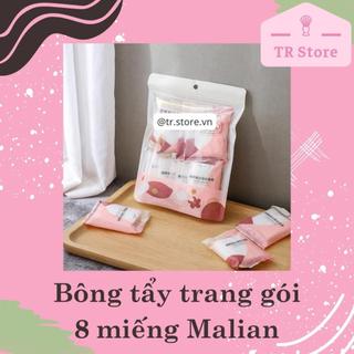 Gói bông tẩy trang cotton 8 miếng mini Malian bỏ túi du lịch tiện lợi