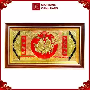 Tranh Đồng Mừng Thọ Ông Bà Cụ , Dát Vàng - Cửu Diệu Thiên - THN215