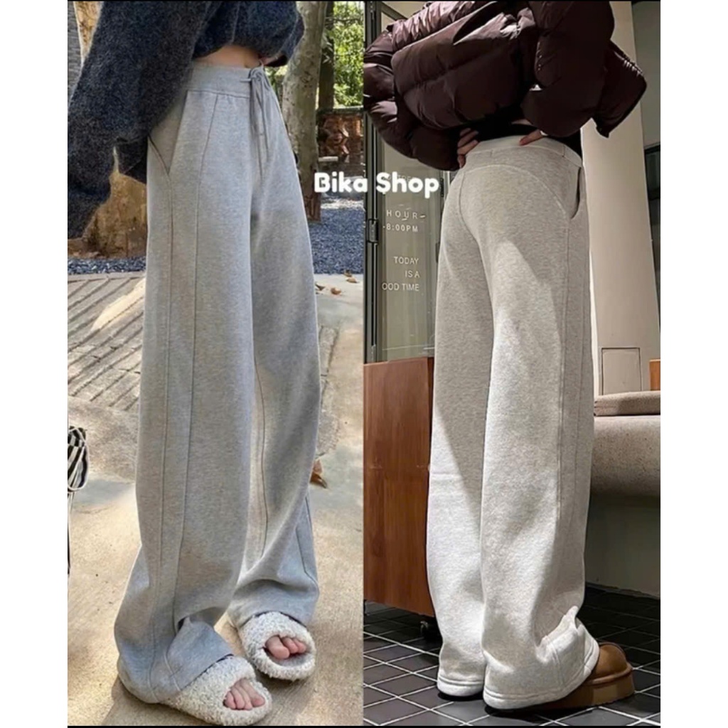 Quần nỉ ống rộng mới 2024. Nam nữ đều mặc được. Chất nỉ đẹp hót hít. dễ phối đồ, mặc 4 mùa (Nỉ A1).