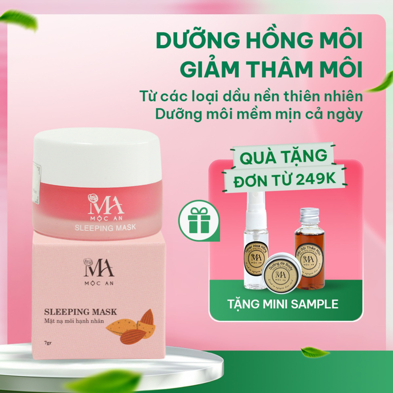 Ảnh Mặt Nạ Môi Sleeping Mask Mộc An Dưỡng Hồng, Giảm Thâm Môi, Cho Đôi Môi Căng Bóng, Mềm Mịn Mini Size 7g 1