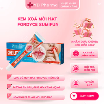 KEM HÚT HẠT BÃ NHỜN Ở MÔI, HẾT SẠCH SẦN MÔI, ĐỐM MÔI, KEM BÔI THẢO MỘC TIÊU MỤN MÔI FORDYCE SUMIFUN 20GR| YD Pharma