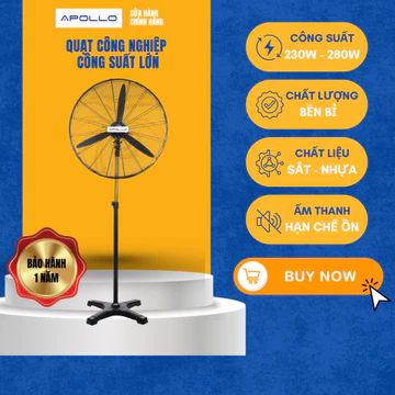 Quạt đứng công nghiệp, quạt công suất mạnh lớn POLLO, quạt điện nhà máy xưởng, quạt đứng công nghiệp động cơ dây đồng