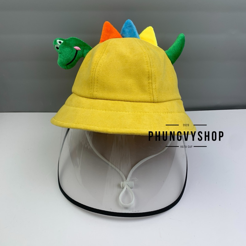 BÉ 2-5 Tuổi_Mũ chống giọt bắn chắn gió bụi mưa bucket tai bèo vành phungvyshop-nón /Bo "KIẾNG" 'KHỦNG LONG' vải NHUNG /