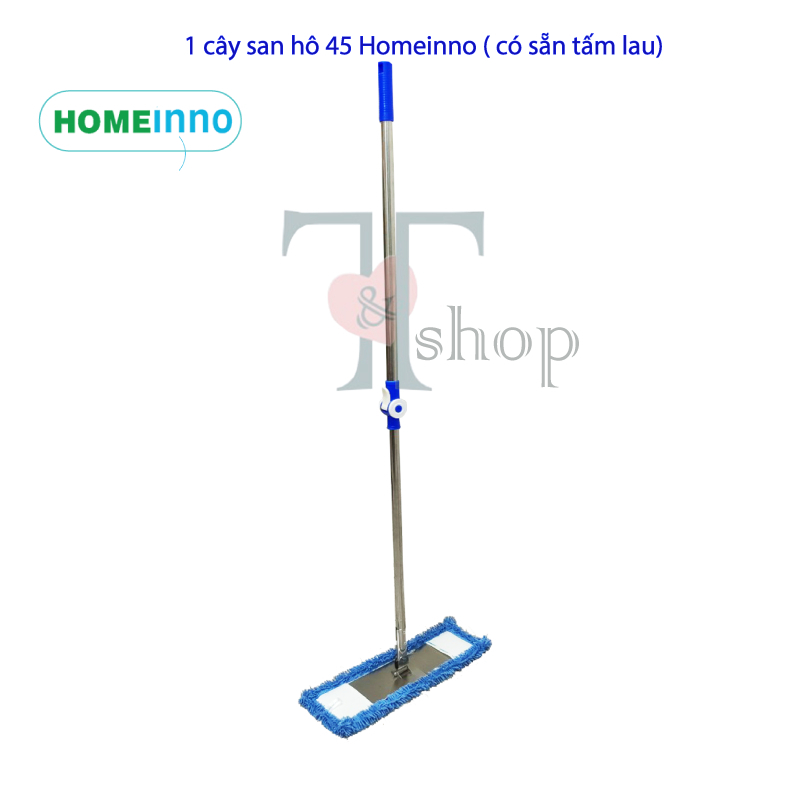 Cây Lau Nhà Công Nghiệp Cán Rút Inox KHOÁ GẠT MỚi San Hô 45cm Homeinno