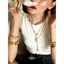 Phong cách Mỹ Hiphop Golden Cross Vòng cổ Chữ Thập xếp chồng lên nhau QUEMEO mạ vàng 18k không gỉ Vòng cổ dài