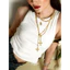 Phong cách Mỹ Hiphop Golden Cross Vòng cổ Chữ Thập xếp chồng lên nhau QUEMEO mạ vàng 18k không gỉ Vòng cổ dài