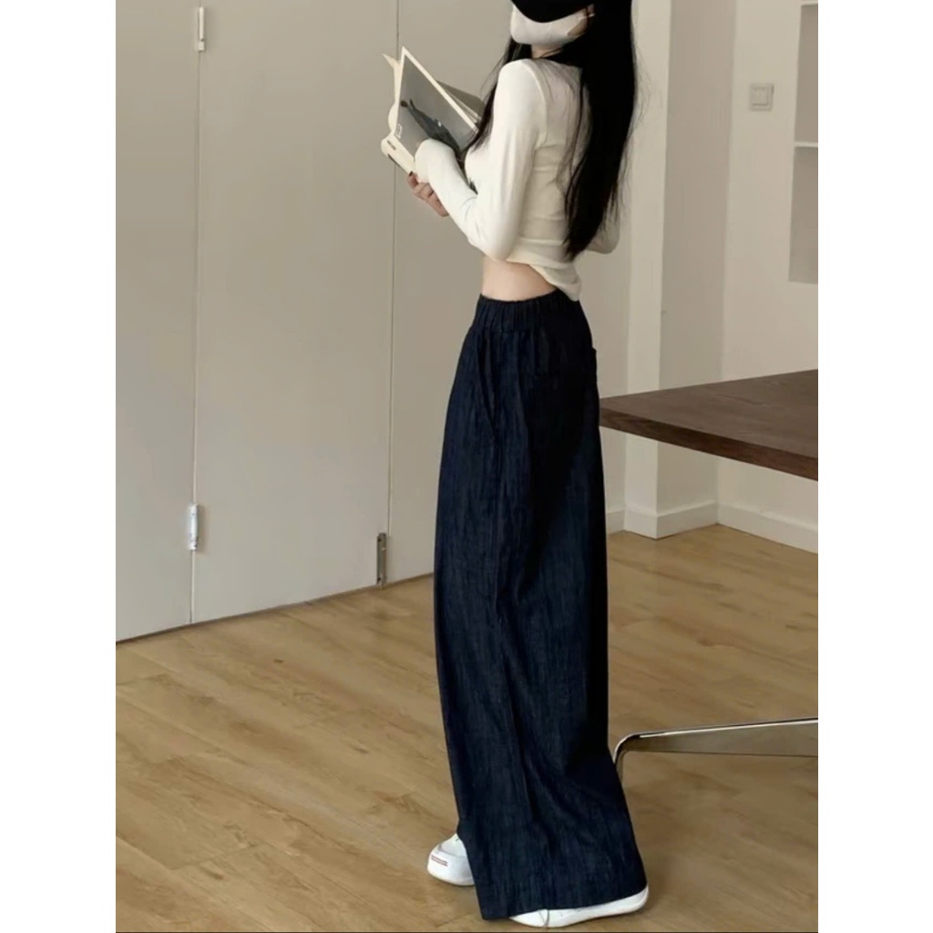 Quần jean ống rộng cạp chun co dãn. hót hít Nữ Ong(JeanCt)