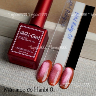 Mắt Mèo Kim Cương Đỏ Hanbi Siêu Sáng 2025 - Màu Đỏ Lấp Lánh, Bền Màu, Dễ Sử Dụng Cho Móng Tay Xinh