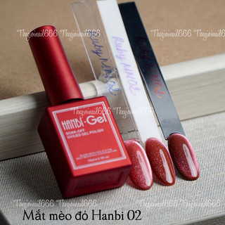 Mắt Mèo Kim Cương Đỏ Hanbi Siêu Sáng 2025 - Màu Đỏ Lấp Lánh, Bền Màu, Dễ Sử Dụng Cho Móng Tay Xinh