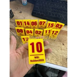 Số để bàn, thẻ xe, thẻ phòng,số bàn số phòng mica sang đẹp kt 4*6cm , 6*8cm
