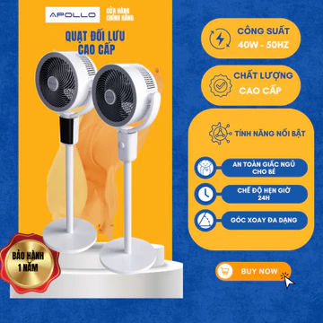 Quạt đứng đối lưu gió nhẹ Pollo phù hợp người lớn tuổi, em bé quạt cao câp quạt nhà chất lượng cao, quạt gió nhẹ