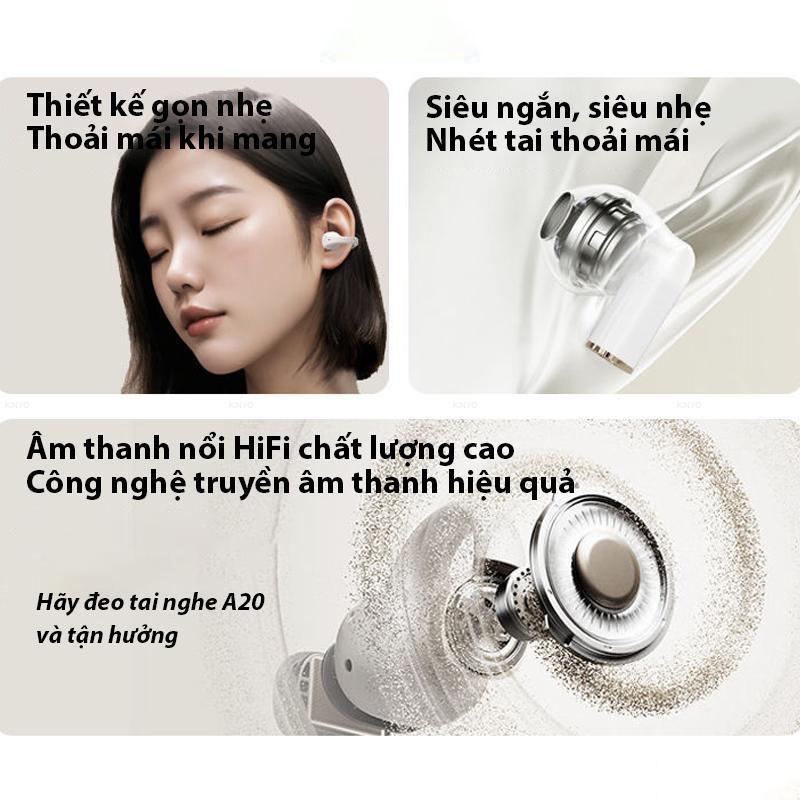 (2 TRONG 1) Tai Nghe Nhét Tai A20 Thế Hệ Mới, Thiết Kế Vòng Xoay, Có Mic Đàm Thoại, Nghe Nhạc Gaming