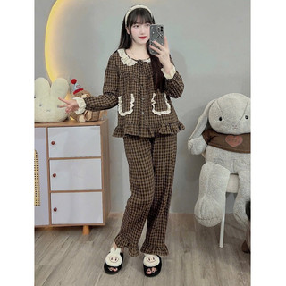 Bộ bầu - bộ sau sinh - BỘ DÀI ĐŨI THÁI KẺ Ô TÔ CỔ REN BÈO KÈM HAI TÚI REN XINH - 6 Màu